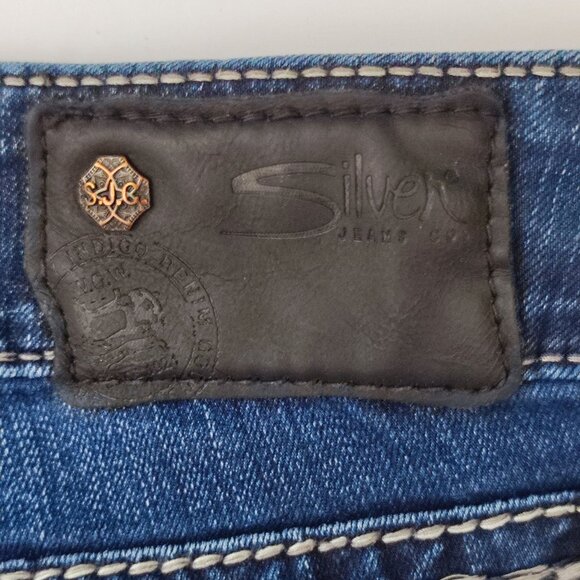 Silver Jeans Suki low-rise flare denim blue women's size W28 / L32 - Picture 5 of 14